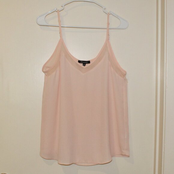 Shinestar Sheer Border Blush Pink Tank Top Camisole in Medium - Picture 1 of 9